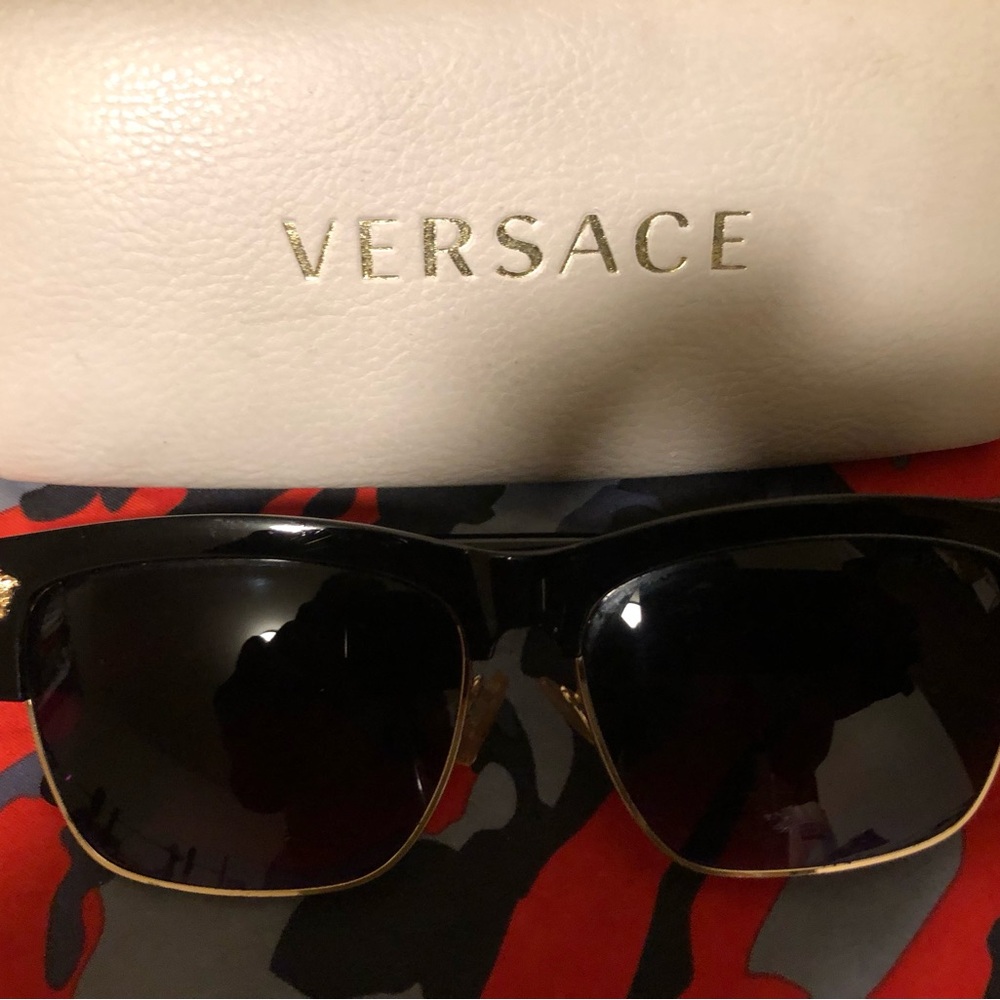 Versace Black and Gold Sunglasses